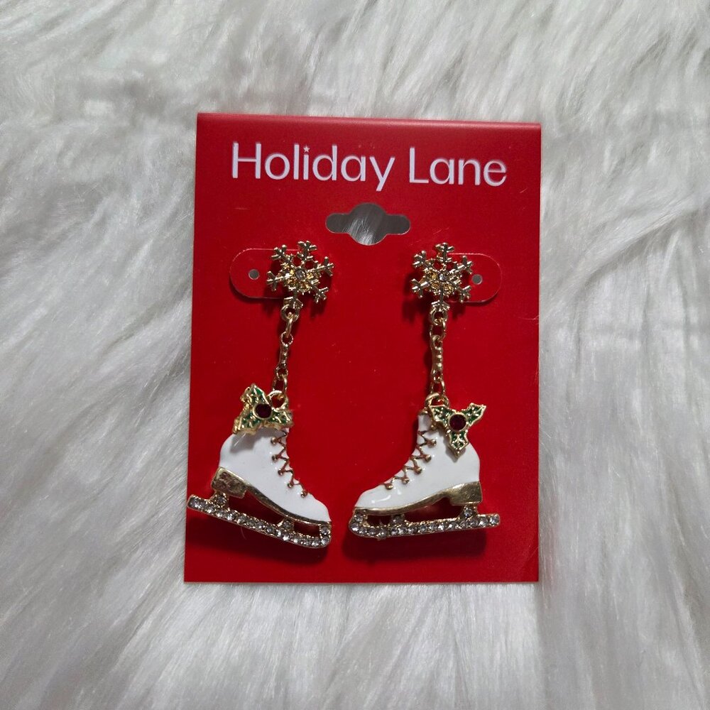 Holiday Lane Ice Skate Drop Earrings